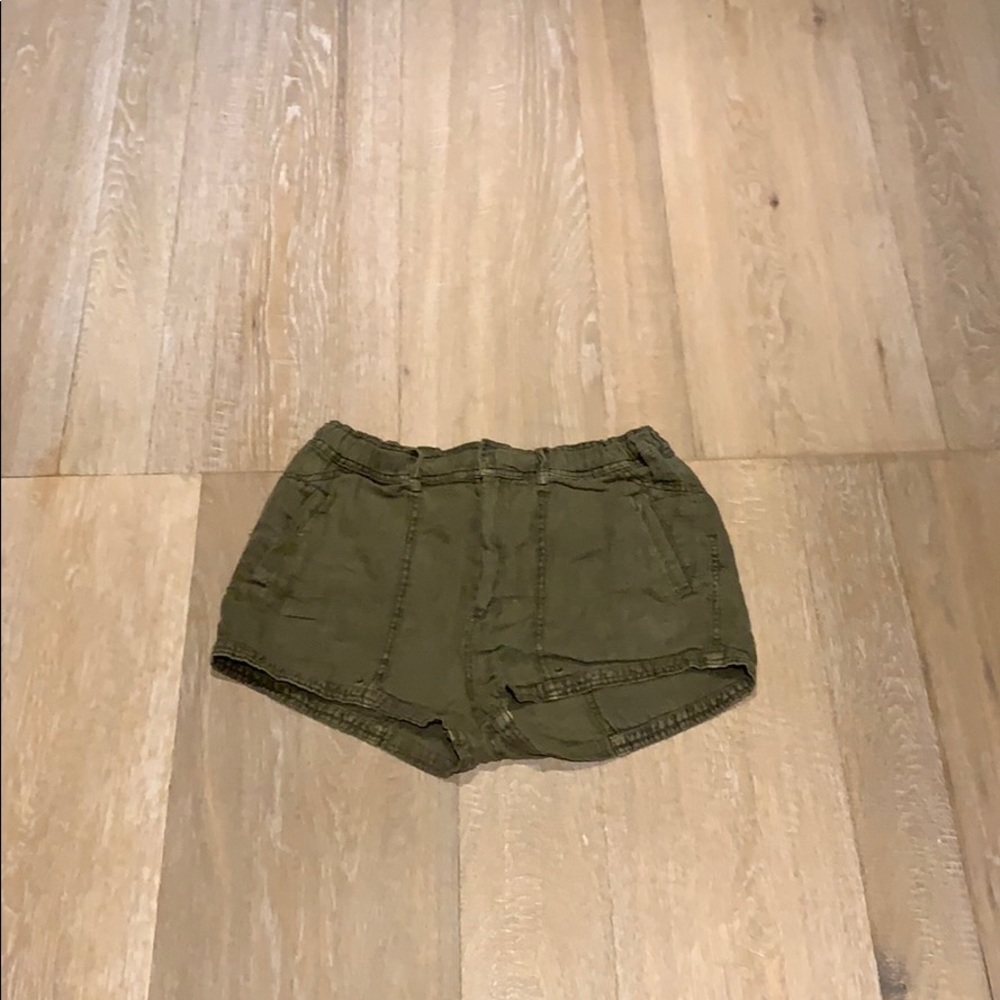 Loose fitting, army green shorts